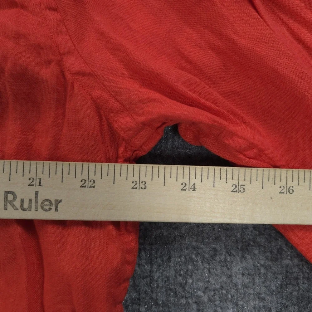 Vintage Polo Ralph Lauren Shirt Mens Large Red Linen Pony Logo Classic Fit